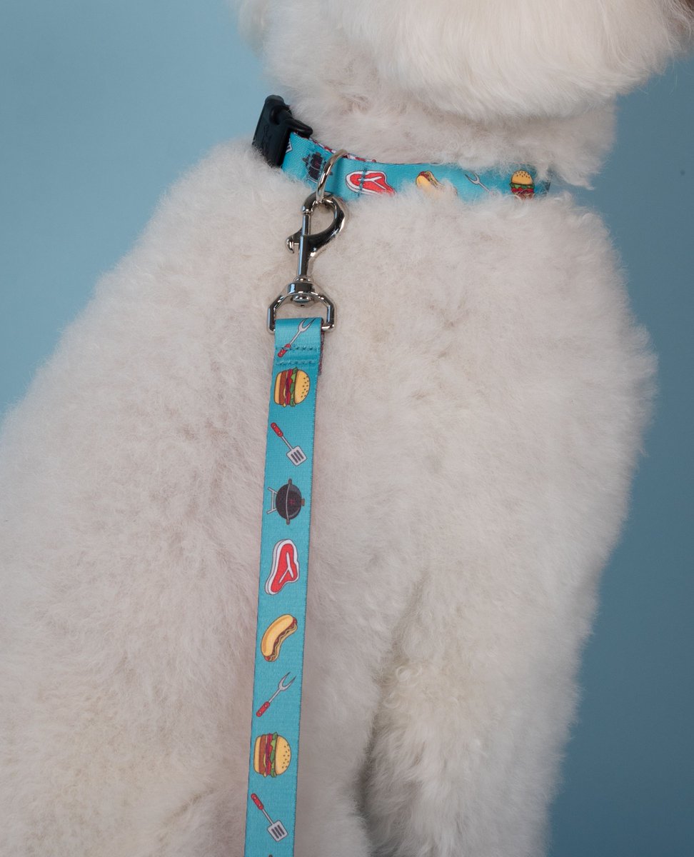 UpCountryInc's tweet photo. It's all in the de-tails. 😉 [Just Grillin' Dog Collar and Lead] #UpCountryDog https://t.co/UwjQHxQ7Zp