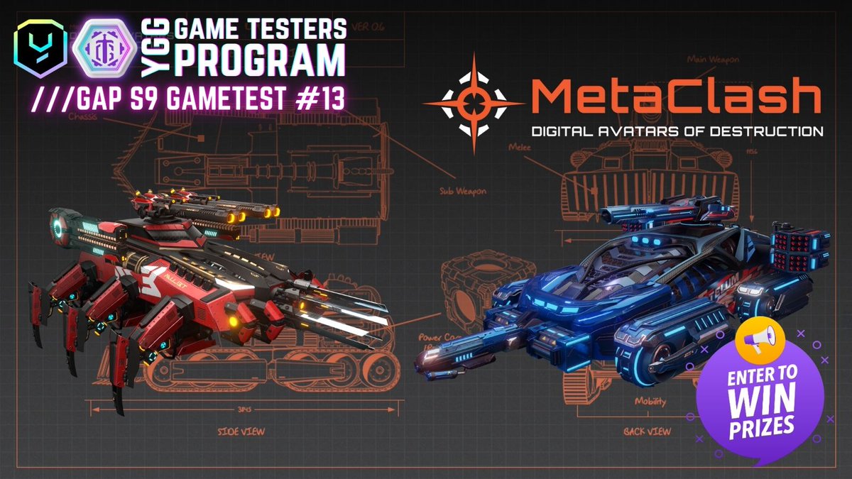Are you ready for the sickest ride in the Metaverse??
Game Test #13 is here!! <a href="/MetaClashDAD/">MetaClash: Digital Avatars of Destruction</a> 🏎️

Game Testers, share with us your experience playing <a href="/MetaClashDAD/">MetaClash: Digital Avatars of Destruction</a> !! Write your answers below along with the screenshot for Mission 1

<a href="/YieldGuild/">Yield Guild Games</a>
<a href="/maezing_gaming/">mae-zing!</a>
#YGGxMetaClash