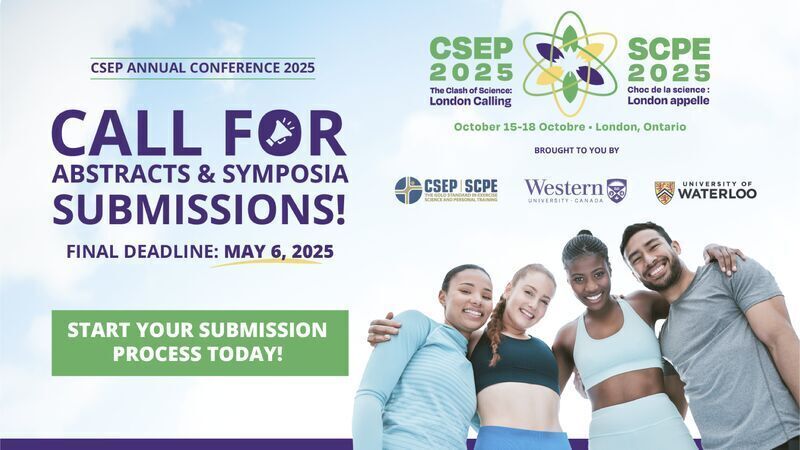 Bring your research to the forefront at #CSEP2025 — Canada’s leading conference in exercise science — happening October 15–18 in London, Ontario.

Engage with top professionals, earn recognition on a national stage, and help shape the future of exercise science. Whether you're
