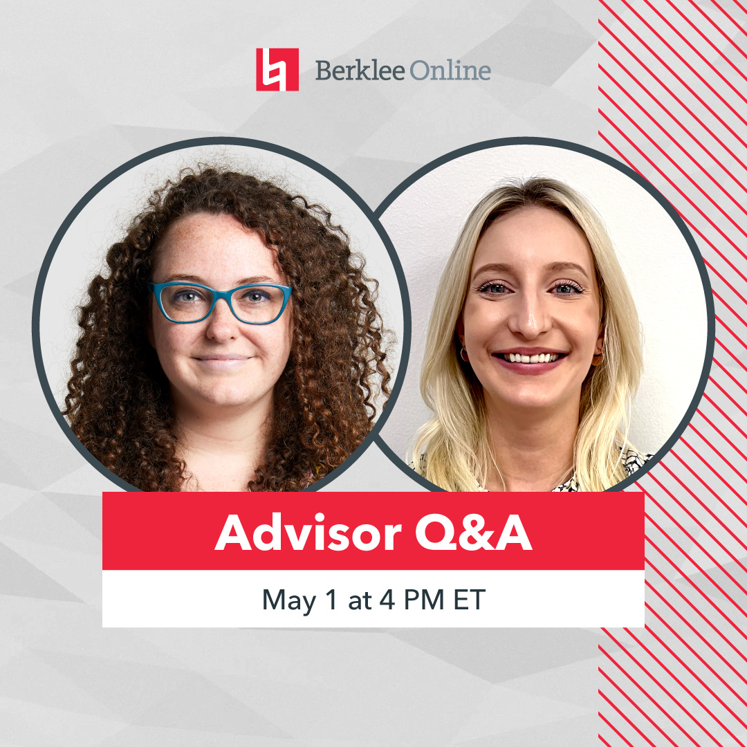 On Thursday, May 1 at 4 PM ET, you’re invited to join Berklee Online Academic Advisors Sarah and Dylane for a Live Q&amp;A. Register now: berkonl.in/3R2fEuL