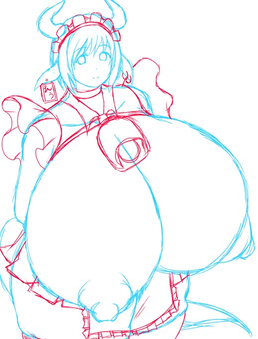 以前描いたオリキャラのレウ・ミルキーの長女、「エウ・ミルキー」のラフ絵
遺伝子から人間の男性に服従するよう作られているため、服装の好みが偏る() 