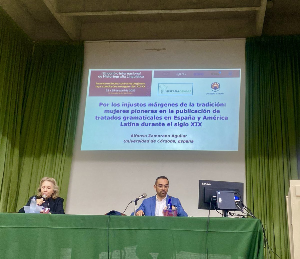Plenaria inaugural hoy en el “I Encontro Internacional de Historiografia Linguística”(U. São Paulo, Brasil) sobre mujeres lingüistas pioneras en España y América Latina. Gracias, Cristina Altman, por la invitación y presentación, y a los/as colegas asistentes por su interés