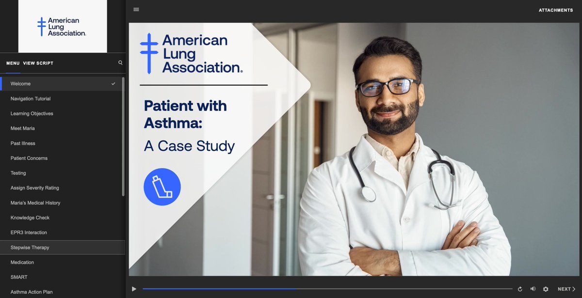 Patient with Asthma: A Case Study is the second offering in the Professional Spotlights online course. Follow along as a healthcare professional uses the NHLBI guidelines to diagnose, treat, and manage asthma in a patient. #NHLBI 
Learn more at shorturl.at/nclVm
