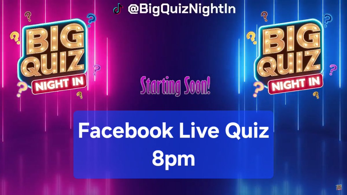 BigQuizNightIn's tweet photo. The Facebook Live quiz show is back again tonight from 8pm UK time, come join the fun! #quiz 
https://t.co/HypIZ9BC0c https://t.co/Ec0QwdYkcU