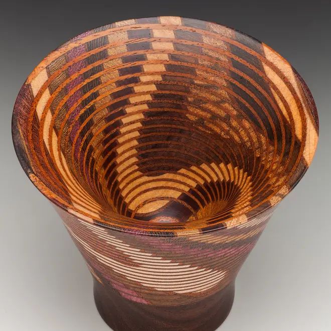 pmaCraftShow's tweet photo. "My passion is to create personal, meaningful works of art with the natural color &amp; grains of exotic hardwoods &amp; artist hand dyed maple veneer." -Martha Collins

https://t.co/HaCAriyI4f

#Wood #WoodArt #ContemporaryArt #PMACraftShow https://t.co/EHRJQdZ9kh