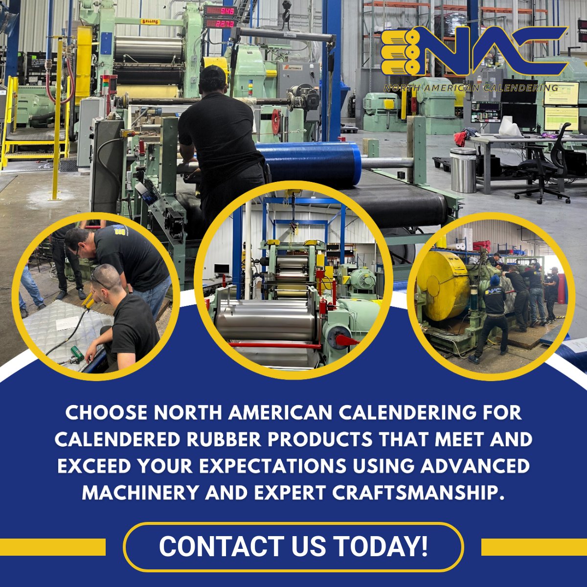 nacalendering's tweet image. 🏅 Choose North American Calendering for calendered rubber products that meet and exceed your expectations, using advanced machinery and expert craftsmanship.

Contact us today! 

#Calendering #RubberProcessing #IndustrialManufacturing #PrecisionEngineering