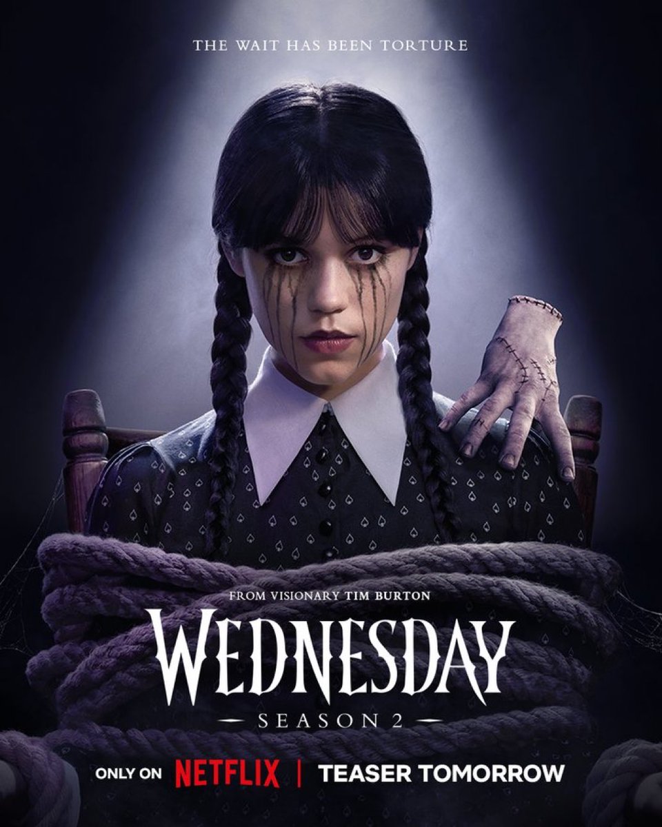 First poster for ‘WEDNESDAY’ Season 2. Starring Jenna Ortega.