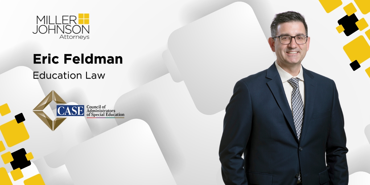 Eric Feldman is presenting at the CASE: Academy of Law and Leadership today. #MJEdLaw