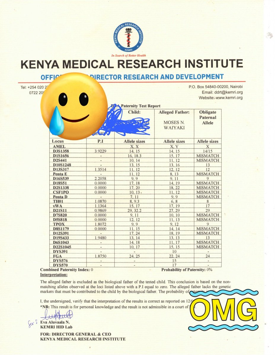 For context..0% probability of paternity after kulea for 8 years....