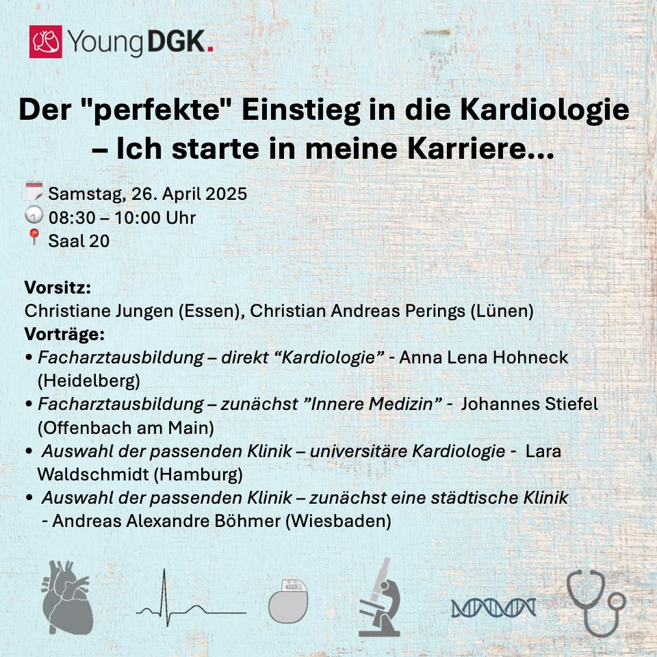 Hannah Billig (@hannah_billig_) on Twitter photo Wie finde ich den richtigen Einstieg in die #Kardiologie?
Direkt Kardio, zuerst Innere, Uniklinik oder peripheres Haus?
Diese Session gibt Orientierung!
🧭👩⚕️👨⚕️
<a href="/YoungDgk/">Young DGK</a> #DGKJahrestagung <a href="/Kardiophil/">Philipp Breitbart</a> <a href="/C_Jungen/">Christiane Jungen</a> <a href="/AnnaHohneck/">Anna Hohneck</a> Wie finde ich den richtigen Einstieg in die #Kardiologie?
Direkt Kardio, zuerst Innere, Uniklinik oder peripheres Haus?
Diese Session gibt Orientierung!
🧭👩⚕️👨⚕️
<a href="/YoungDgk/">Young DGK</a> #DGKJahrestagung <a href="/Kardiophil/">Philipp Breitbart</a> <a href="/C_Jungen/">Christiane Jungen</a> <a href="/AnnaHohneck/">Anna Hohneck</a>