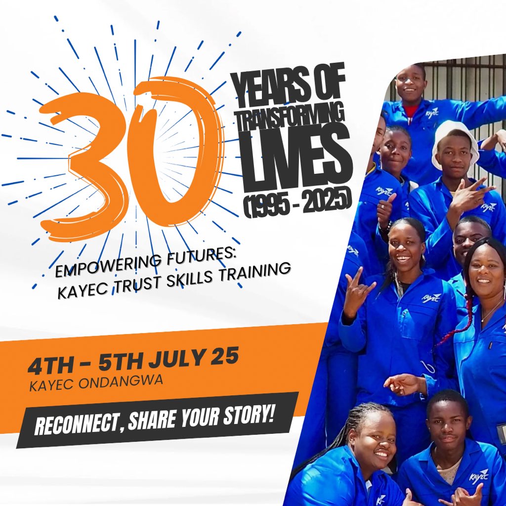kayectrust's tweet image. 🎉 KAYEC Turns 30! 🎉
Join us as we celebrate 30 years of impact, growth, and empowerment at KAYEC! Share your stories, memories, and reconnect with the family that shaped your journey.
#KAYEC30Years #AnniversaryCelebration #ShareYourStory #Reconnect #KAYECJourney #BuildingFuture