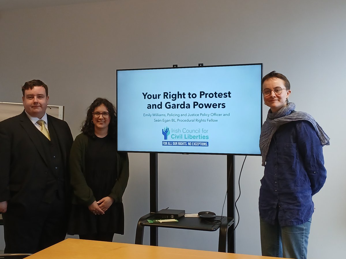 Community Law & Mediation (CLM) (@clmirl) on Twitter photo Today we welcomed Seán Egan and Emily Williams from <a href="/ICCLtweet/">Irish Council for Civil Liberties 🏳️🌈</a> to our offices in Coolock for an engaging and informative 'Know your Rights' talk on protest rights in Ireland.
Read their guide on protest rights in Ireland:
tinyurl.com/yc42bumw Today we welcomed Seán Egan and Emily Williams from <a href="/ICCLtweet/">Irish Council for Civil Liberties 🏳️🌈</a> to our offices in Coolock for an engaging and informative 'Know your Rights' talk on protest rights in Ireland.
Read their guide on protest rights in Ireland:
tinyurl.com/yc42bumw