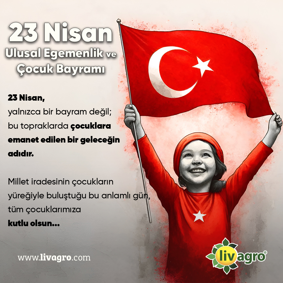 livagro_'s tweet photo. Geleceğimizin Teminatı Minik Yüreklerin Bayramı Kutlu Olsun!

Çocuklarımızın gülümsemesiyle yeşeren yarınlara birlikte yürüyoruz. 23 Nisan Ulusal Egemenlik ve Çocuk Bayramı Kutlu Olsun!

🌾 Her tanesinde emek var.

#LivAgroTohumculuk #23Nisan #UlusalEgemenlikVeÇocukBayramı https://t.co/W8K4t6kzGA
