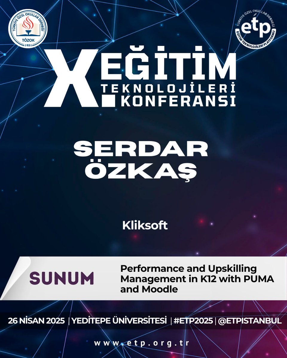 Cynthia Bolton and Serdar Özkaş from Kliksoft will be on stage at #ETP2025 with two powerful sessions!
👉🏼 Last day for attendee registration: April 24, 2025
More info and registration: etp.org.tr
<a href="/etpistanbul/">ETP İstanbul #ETP2025</a>