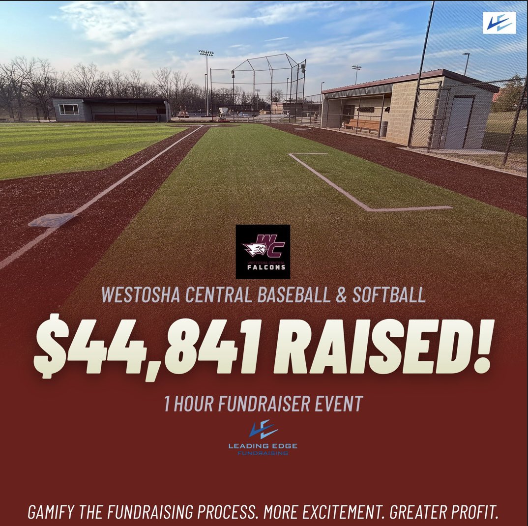 Great work by the Westosha Central Baseball and Softball programs this spring! With just 1 hour of work they brought in some serious money for their programs! Coach Morman and Coach Nelson did a great job having everyone prepped and it paid off. Good luck this season!