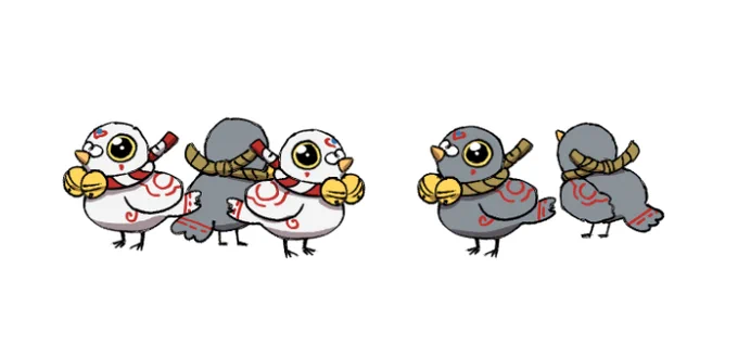 「ちぎっては投げ」の鳩可愛すぎてる 