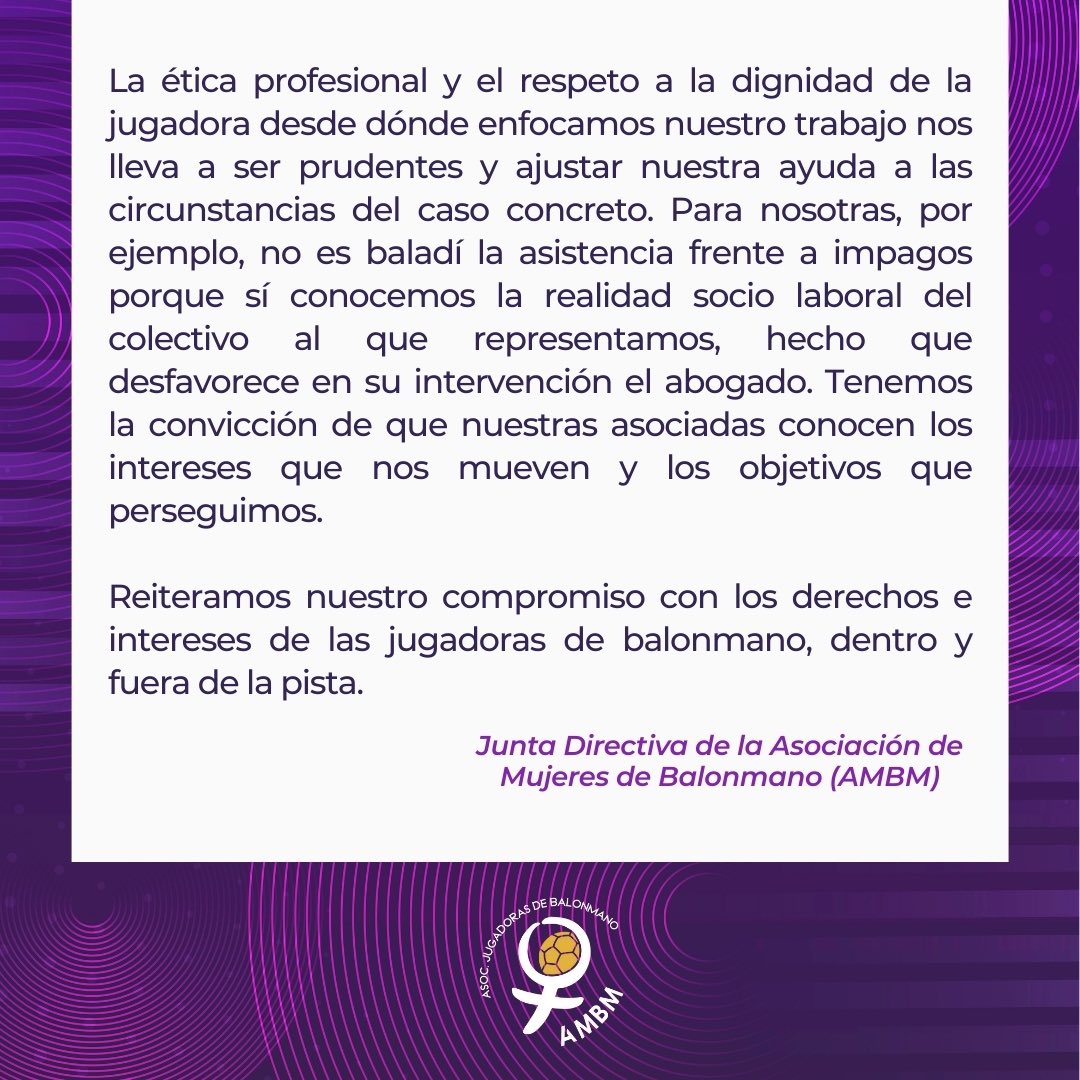 📢COMUNICADO OFICIAL 

❌En relación con las declaraciones del abogado D. Pablo Torras durante la emisión del programa de DeporteCienPorCien (vía Twitch) el día 17 de abril.

💜 #JuntasSomosProtagonistas