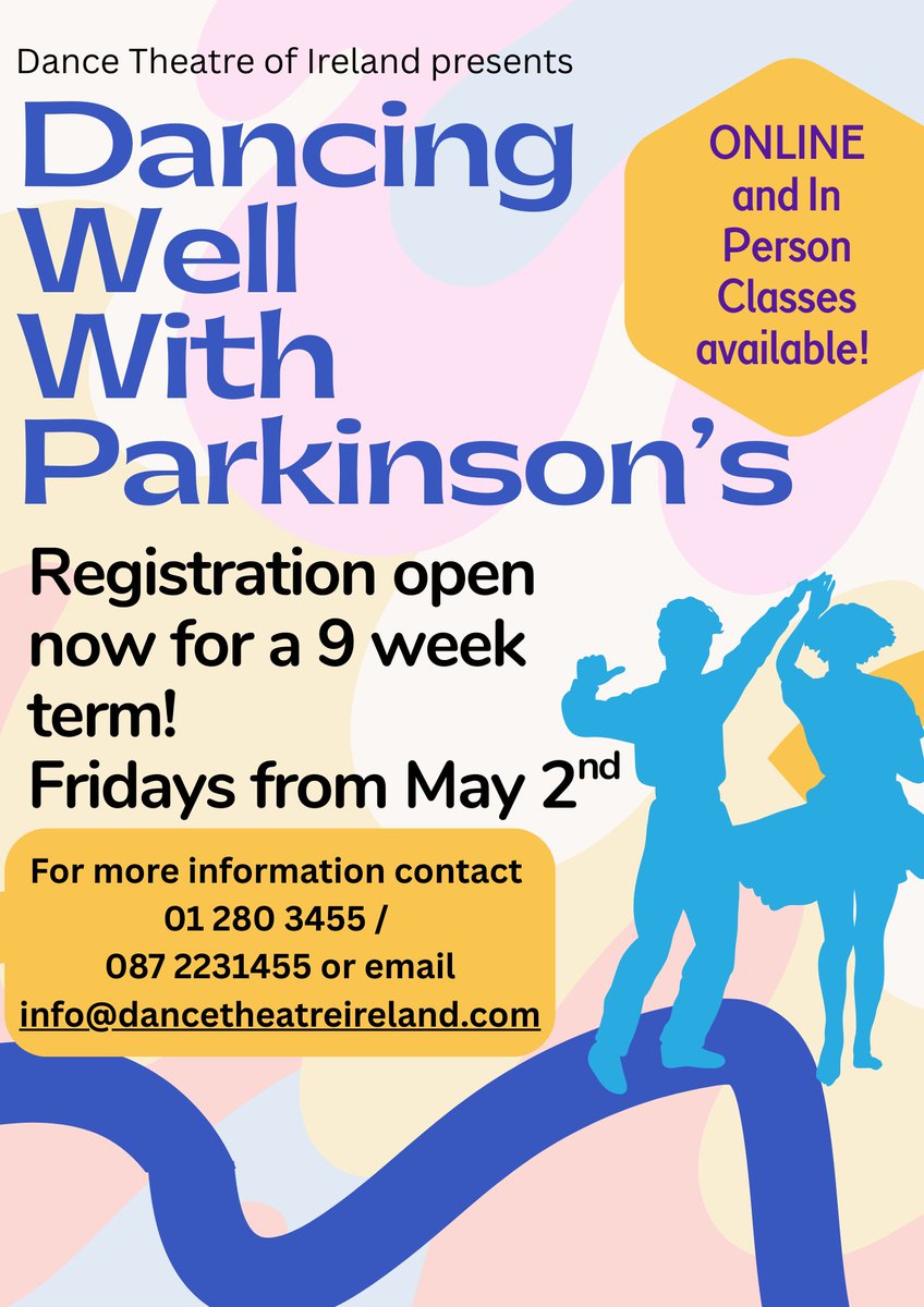 We’re Delighted to announce the return of Dancing Well with Parkinson’s—both online and in person!
🕺 Zoom: Fridays, 11AM–12PM (May 2–June 27)
🔗 form.jotform.com/212864076575060
🏢 In-Person (Dún Laoghaire): Fridays, 12:30–1:30PM
🔗 app.classmanager.com/portal/the-lof…