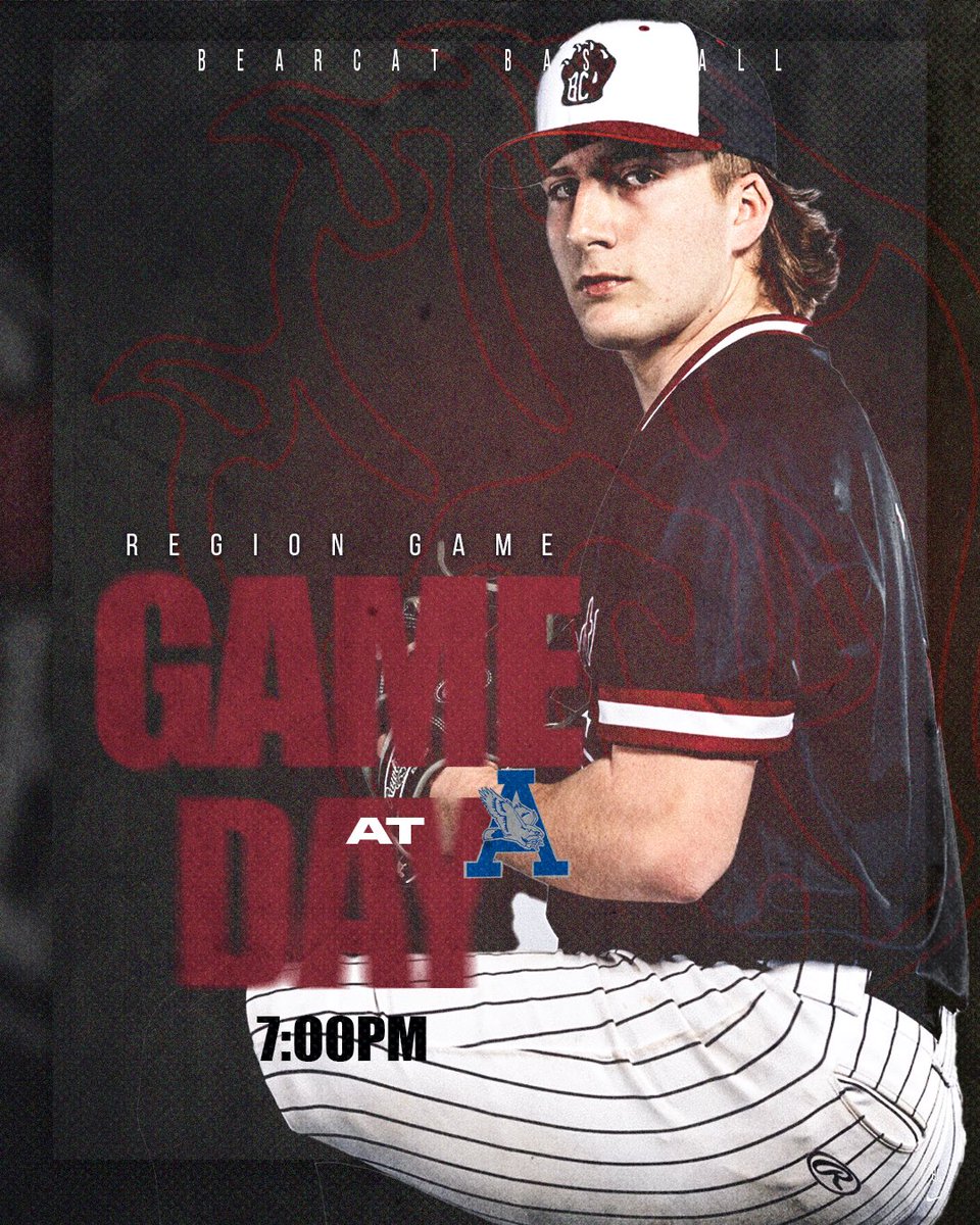 GAME DAY 💪  the Bearcats go on the road tonight for a Region match up against Airport. 

🆚 Airport Eagles
🕰️ 7 pm
📍 Airport High School

#GOBEARCATS