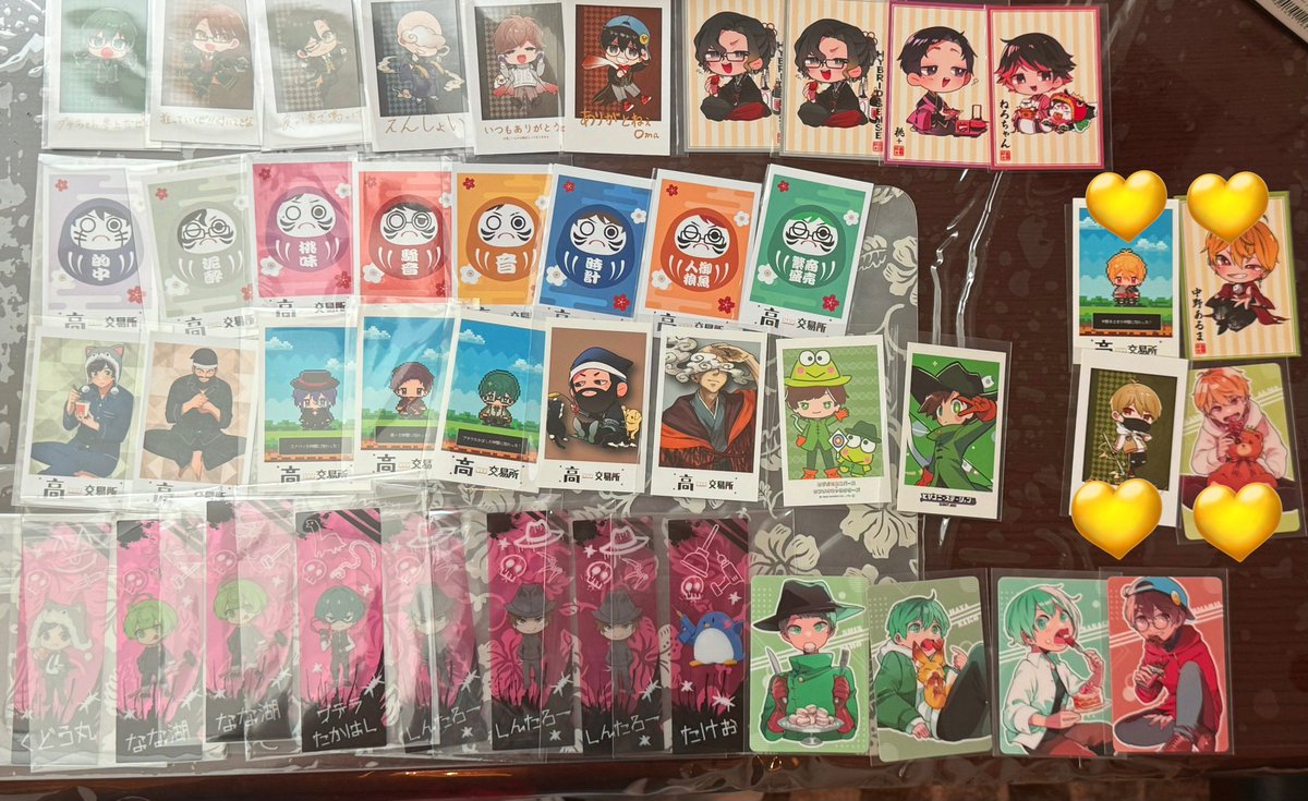 高田村交易所　購入特典

【求】ホワイトデー特典🧸🍫🚬🐬🐧`´各①or¥300
【譲】画像2枚目
※🧸🍫関連（💛）は交換のみ

☑️4/26(土)渋谷現地
☑️その他取引の【譲】との交換可（要相談）
☑️その他取引は引用RP先（一部、更新が間に合ってないのでご相談下さい🙇‍♀️）

x.com/umeba_tkdgds_/…