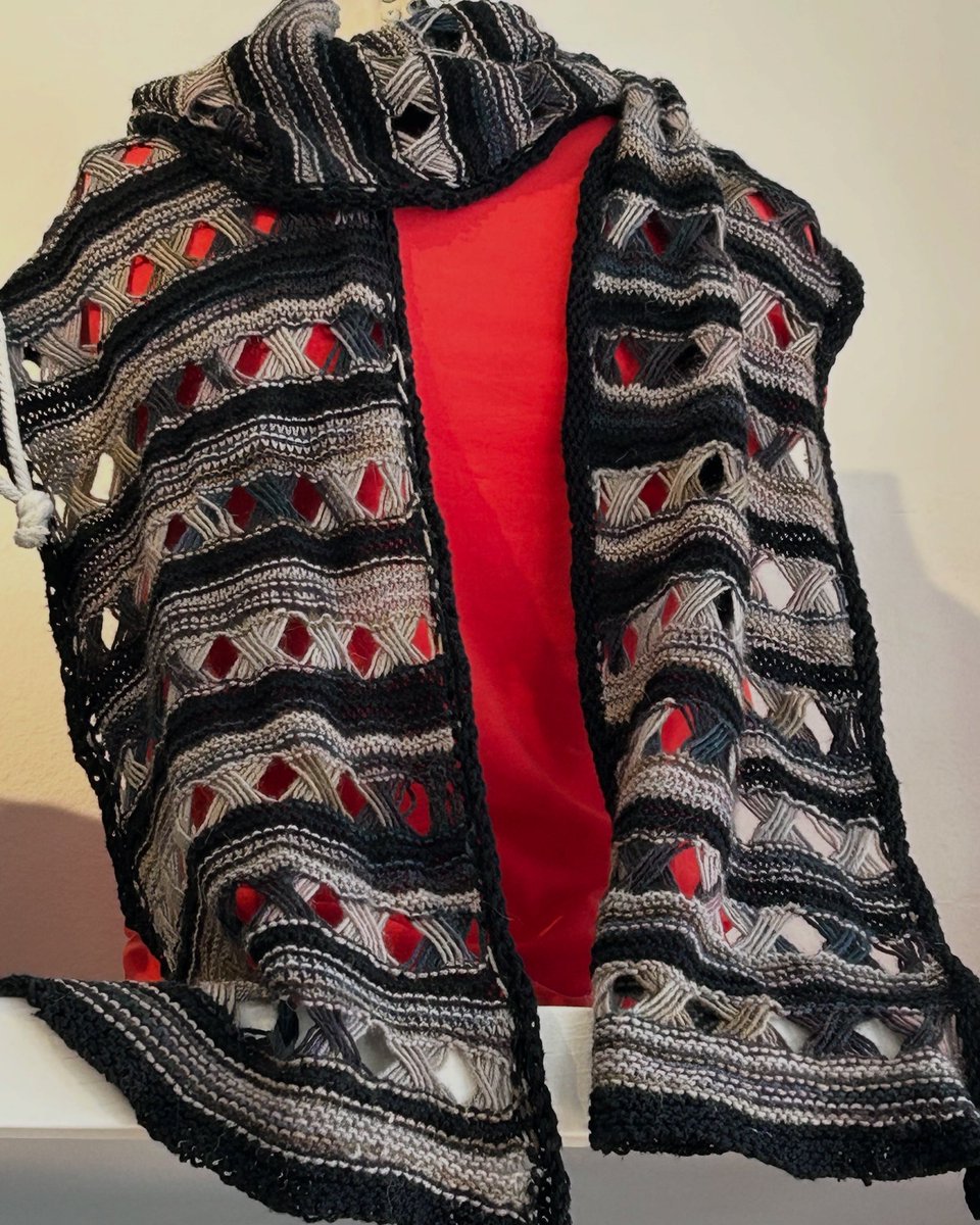 This beautiful version of my Pink Lady scarf pattern is currently on display at LY Yarns in the Halifax Hydrostone Market. It is always exciting to see how different a pattern can look when worked in different colours.