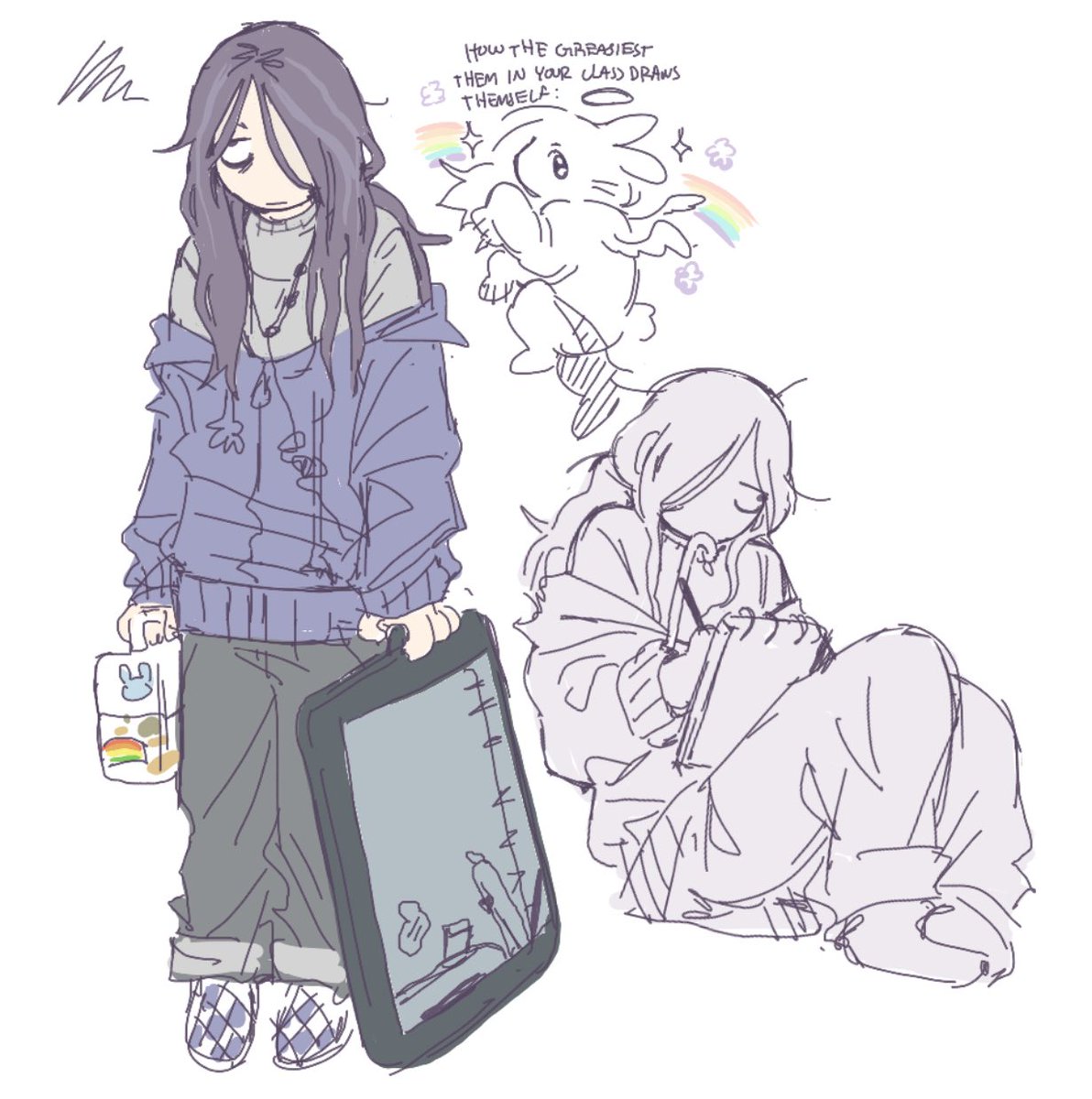 nymphusband's tweet photo. #ClinicalTrialgame #ClinicalTrialFanart 
miserable art school angel 🎨 https://t.co/yYgAg6PKEf