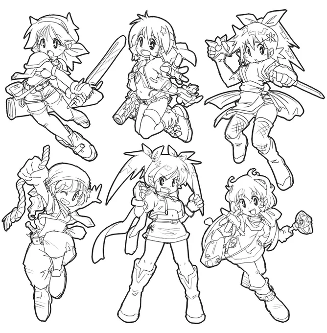 わしもキャラデザにベルトを取り入れがち…と思ったらそれほどでもなかった。それよりリボンやスカーフが多いような気もする 