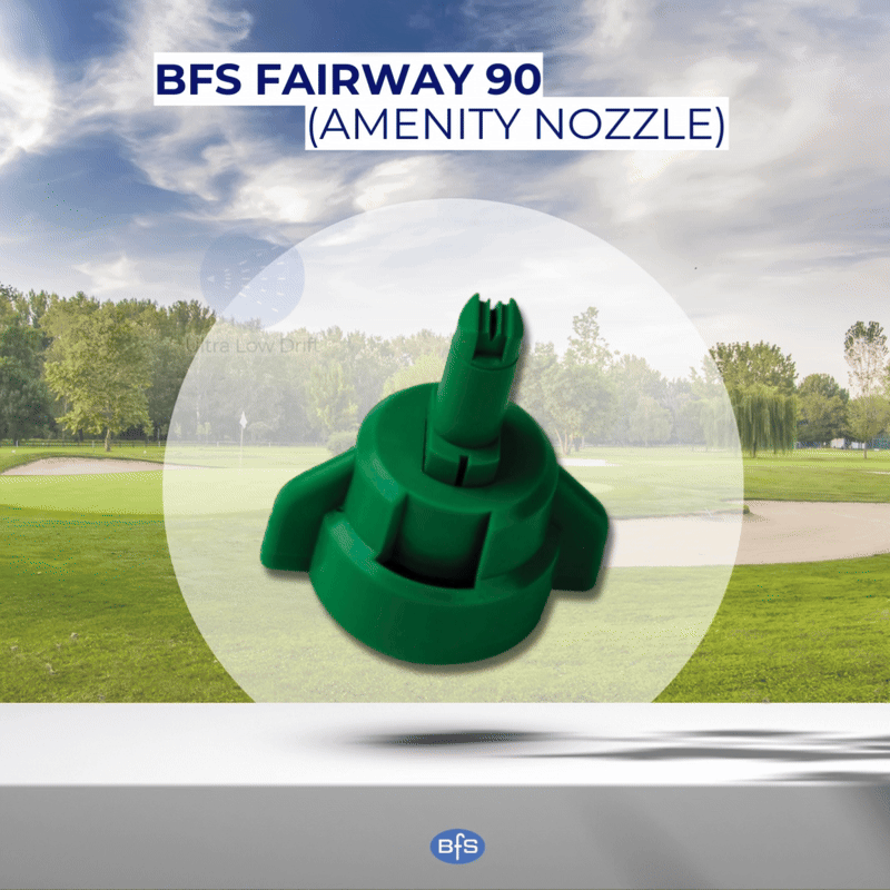 Achieve precise,low-drift spraying with the Fairway 90.With up to 90% less drift,this nozzle keeps spray where it’s needed,making it a great alternative to shrouded booms.Designed for 70cm spray height and 2-5 bar operation, it is better for the environment,operators and public