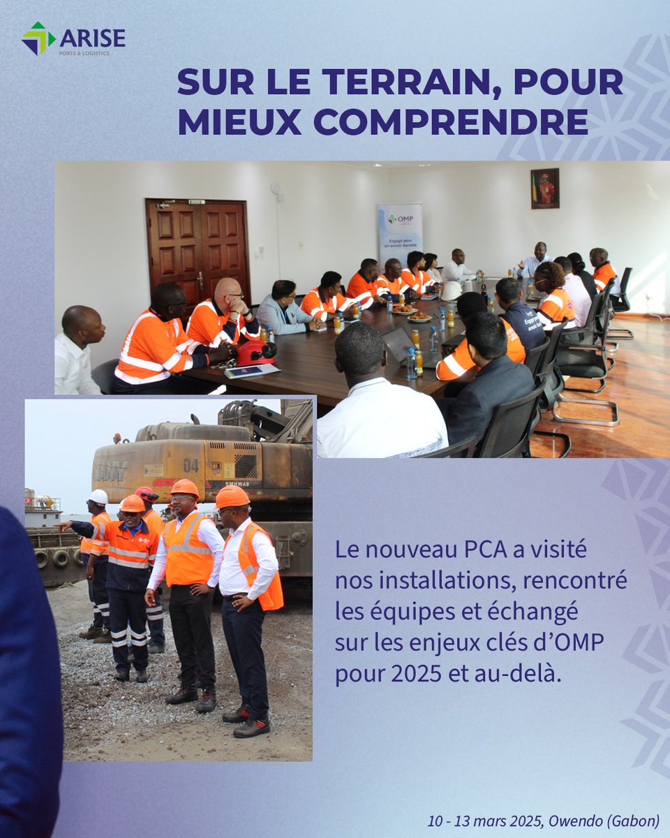 ArisePL's tweet photo. 🏛️ @banjifeh est nommé Président du CA d’#OMP.

En visite au Gabon, du 10 au 13 mars 2025, il a découvert nos installations et échangé avec les équipes.

Chez @ArisePL, nous plaçons la #gouvernance au cœur de l’action pour renforcer notre impact #logistique.  #Leadership https://t.co/E78P8y3nLl