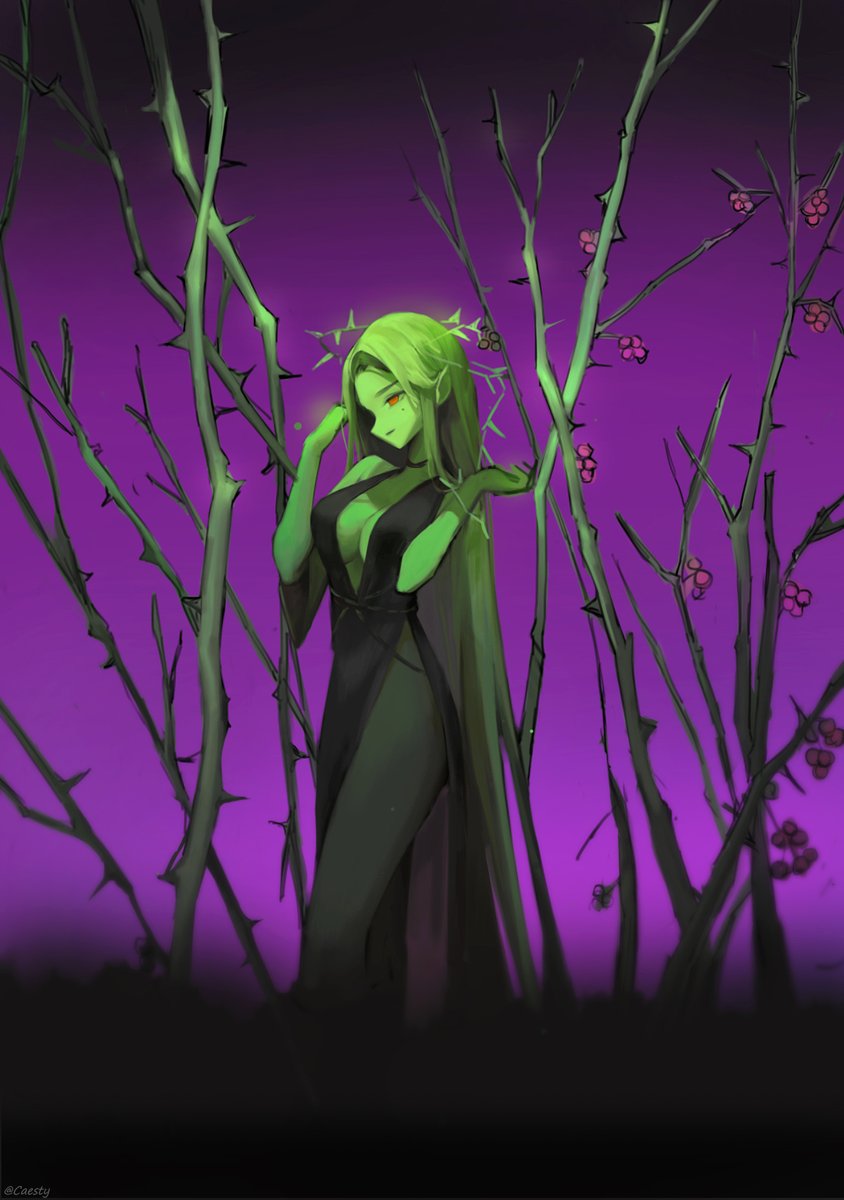 caesty's tweet image. 🟩🟪Thorn Shadow 
보색 조합을 연습 삼아 일부러 그려보고 있습니다. 잘 안 쓰던 색이라 좀 어렵네요. 😅 
트위터에 올리기 어려운 그림의 중간과정들도 패트리온에서 공유하고 있으니 많은 관심 부탁드립니다. patreon.com/c/caesty00