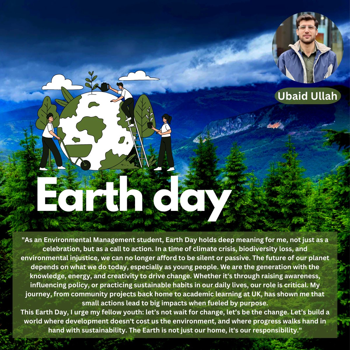 Ubaidullah_PAK's tweet photo. Earth Day 🌎. 

#EarthDay https://t.co/2mDdkT3bSJ