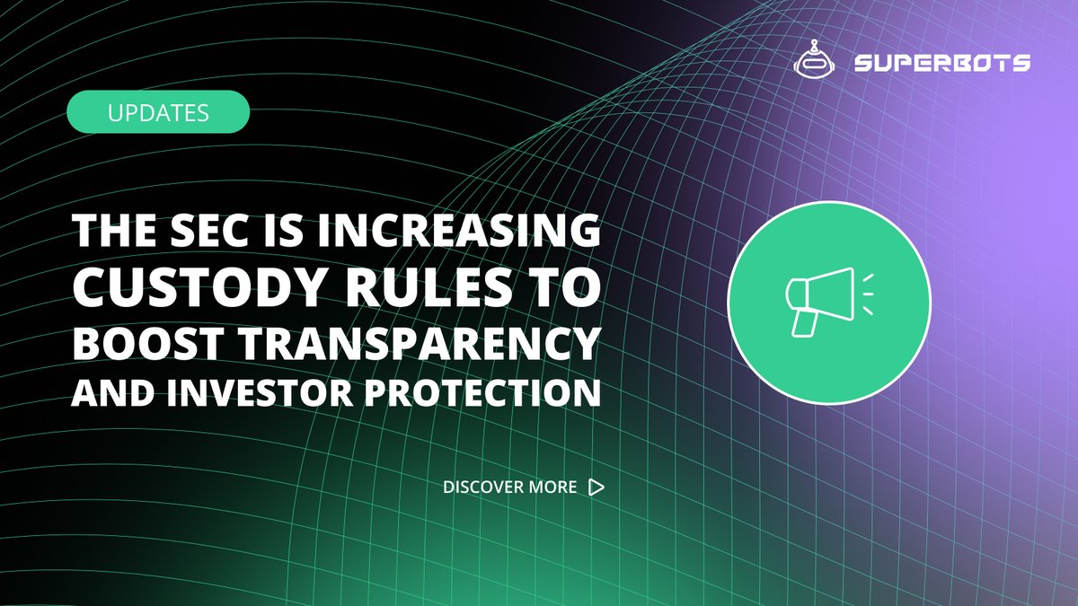 SuperBots_Fi's tweet photo. Crypto news alert! The SEC is increasing custody rules to boost transparency and investor protection.

New proposals would require crypto custodians to share more on how your assets are safeguarded — a big move as traditional finance increasingly intersects with crypto.

Catch the full update via @BitcoinCom:
https://t.co/oGw1SVLJtb
