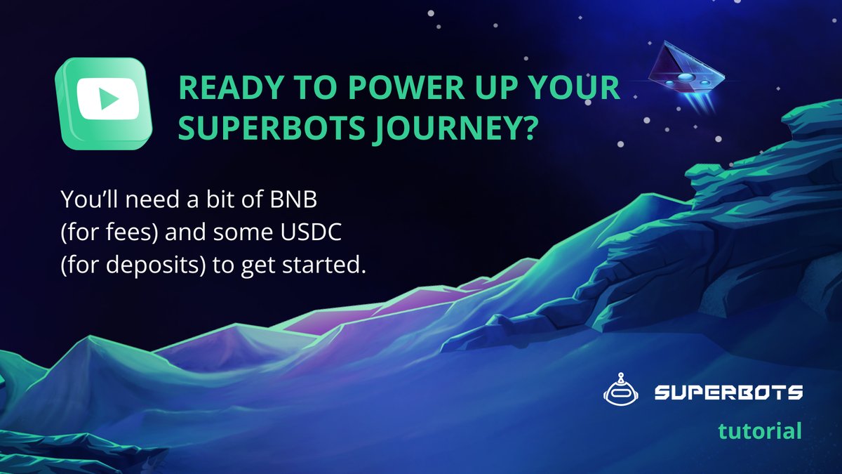 SuperBots (@superbots_fi) on Twitter photo Ready to power up your SuperBots journey? ⚡️
You’ll need a bit of BNB (for fees) and some USDC (for deposits) to get started. Not sure where to begin?
No worries, our latest tutorial shows you exactly how to buy and transfer them safely to your <a href="/MetaMask/">MetaMask.eth 🦊</a> wallet.
Watch now: Ready to power up your SuperBots journey? ⚡️
You’ll need a bit of BNB (for fees) and some USDC (for deposits) to get started. Not sure where to begin?
No worries, our latest tutorial shows you exactly how to buy and transfer them safely to your <a href="/MetaMask/">MetaMask.eth 🦊</a> wallet.
Watch now: