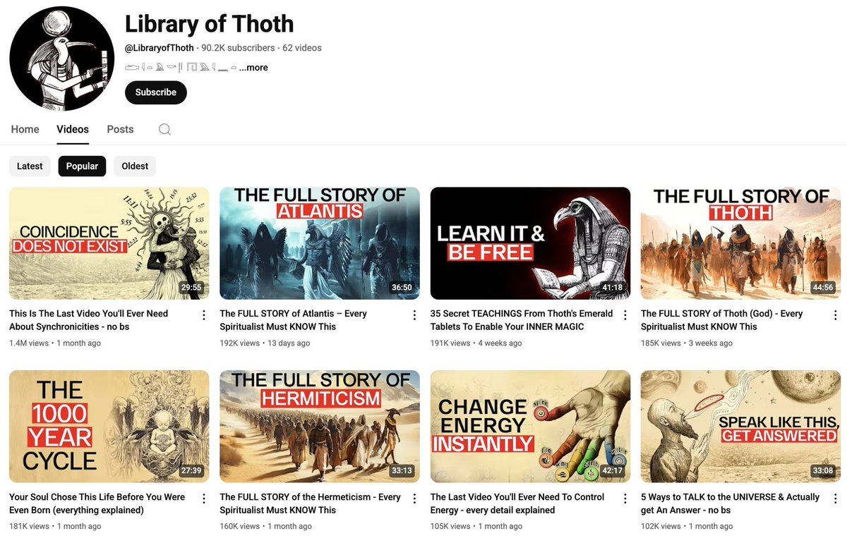 This faceless channel is making almost $30,000/month uploading spirituality videos!

 • 2,273,495 views in the last 28 days
 • 62 total uploads
 • 39 min avg video length
 • $22,283 last 28 days
 • 46.23% of viewers from the US

Message me "AI" to help you!