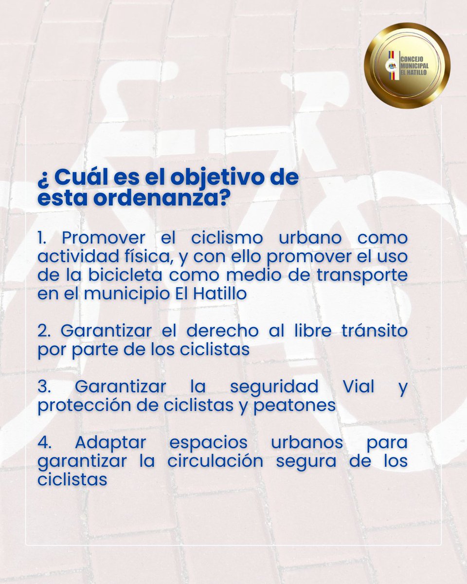 La bicicleta no solo es un medio de transporte, es una herramienta para transformar nuestro municipio.

Con la ordenanza para regular su uso, avanzamos hacia una movilidad más segura, sostenible y accesible para todos. #MovilidadSostenible #ElHatillo