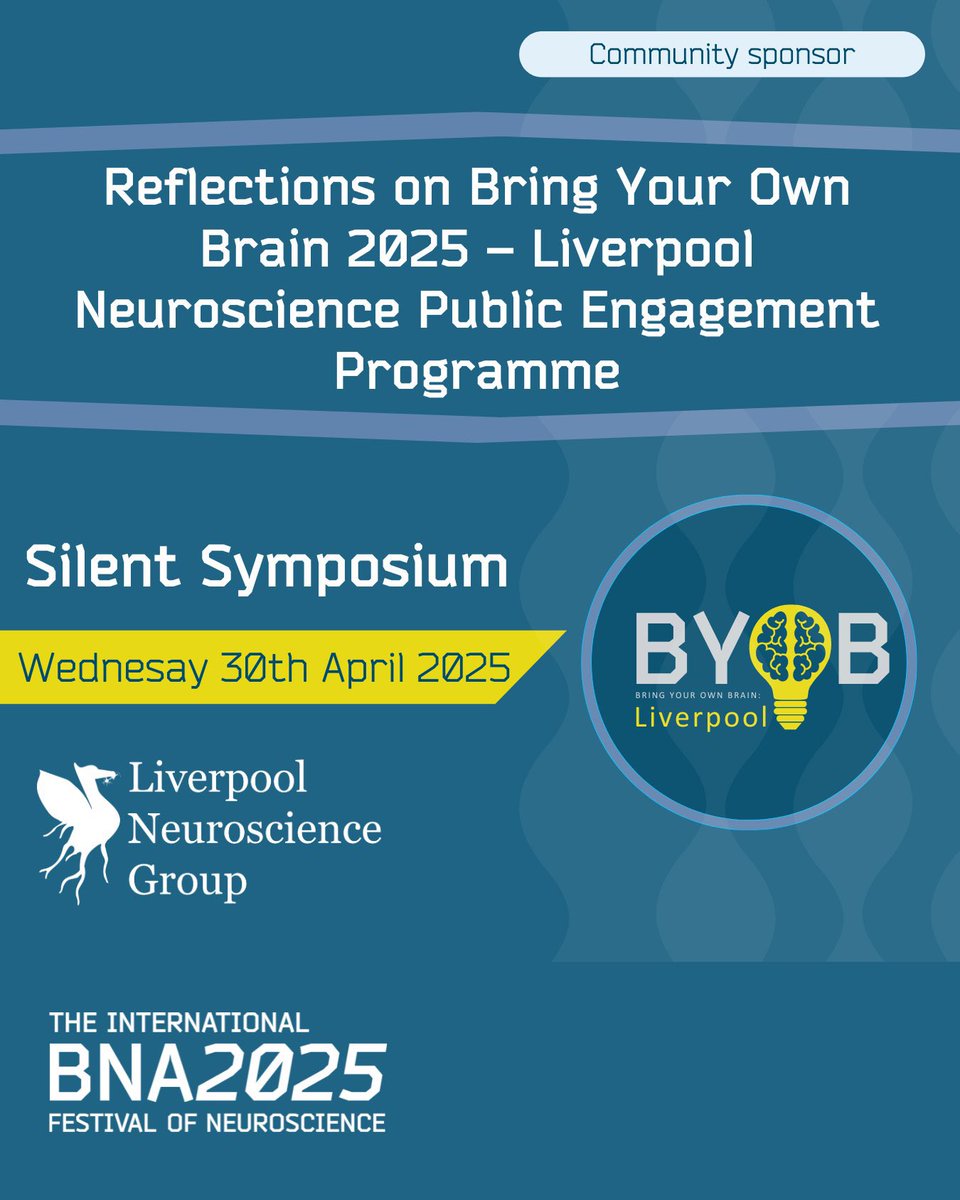 I am excited to have the opportunity to reflect on the #Liverpool 2025 BYOB public engagement programme during a Silent Symposium at #BNA2025.

#SciComm #PublicEngagement #Neuroscience #Liverpool