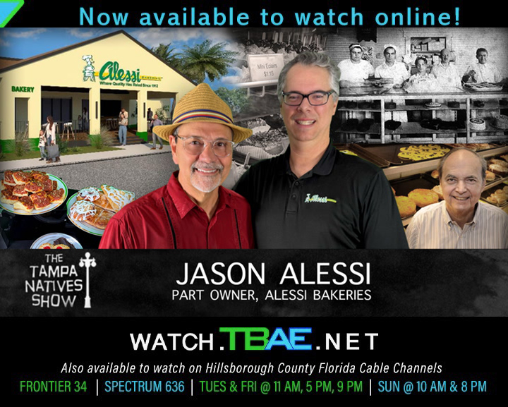 TBAE Network (@tbaenet) on Twitter photo "Jason Alessi, Part Owner of Alessi Bakery" available now on The Tampa Natives Show <a href="/AlessiBakery/">Alessi Bakery</a>
LINK: watch.tbae.net/m/aL7uxfWE/jas…
AIRDATES: Apr 22nd & Apr 25th - 11 AM, 5 PM & 9 PM Apr 27th | Sunday - 10 A M & 8 PM
Spectrum 636 | Frontier 34 Stream: watch.tbae.net "Jason Alessi, Part Owner of Alessi Bakery" available now on The Tampa Natives Show <a href="/AlessiBakery/">Alessi Bakery</a>
LINK: watch.tbae.net/m/aL7uxfWE/jas…
AIRDATES: Apr 22nd & Apr 25th - 11 AM, 5 PM & 9 PM Apr 27th | Sunday - 10 A M & 8 PM
Spectrum 636 | Frontier 34 Stream: watch.tbae.net