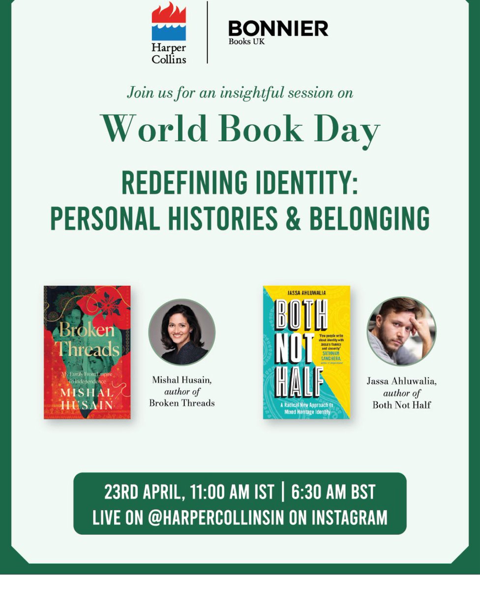 Mishal Husain (@mishalhusain) on Twitter photo Was brought together with <a href="/OfficialJassa/">Jassa Ahluwalia</a> by <a href="/HarperCollinsIN/">HarperCollins</a> - our conversation will be on Instagram tomorrow and then on you tube. We speak from the heart and respond to each others’ books #bothnothalf #brokenthreads Was brought together with <a href="/OfficialJassa/">Jassa Ahluwalia</a> by <a href="/HarperCollinsIN/">HarperCollins</a> - our conversation will be on Instagram tomorrow and then on you tube. We speak from the heart and respond to each others’ books #bothnothalf #brokenthreads