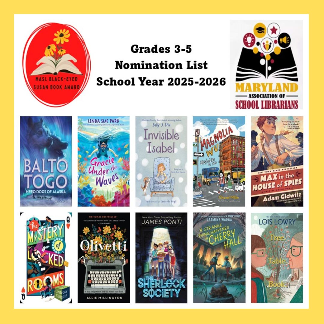 🌼 The 2025-2026 Black-Eyed Susan Book Award nominees are here! 📚
From picture books to YA, these titles are ready to inspire readers across Maryland.

📖 Read. Reflect. Vote.
Winners announced Spring 2026!

#BlackEyedSusanAward #MDReads #StudentChoiceBooks