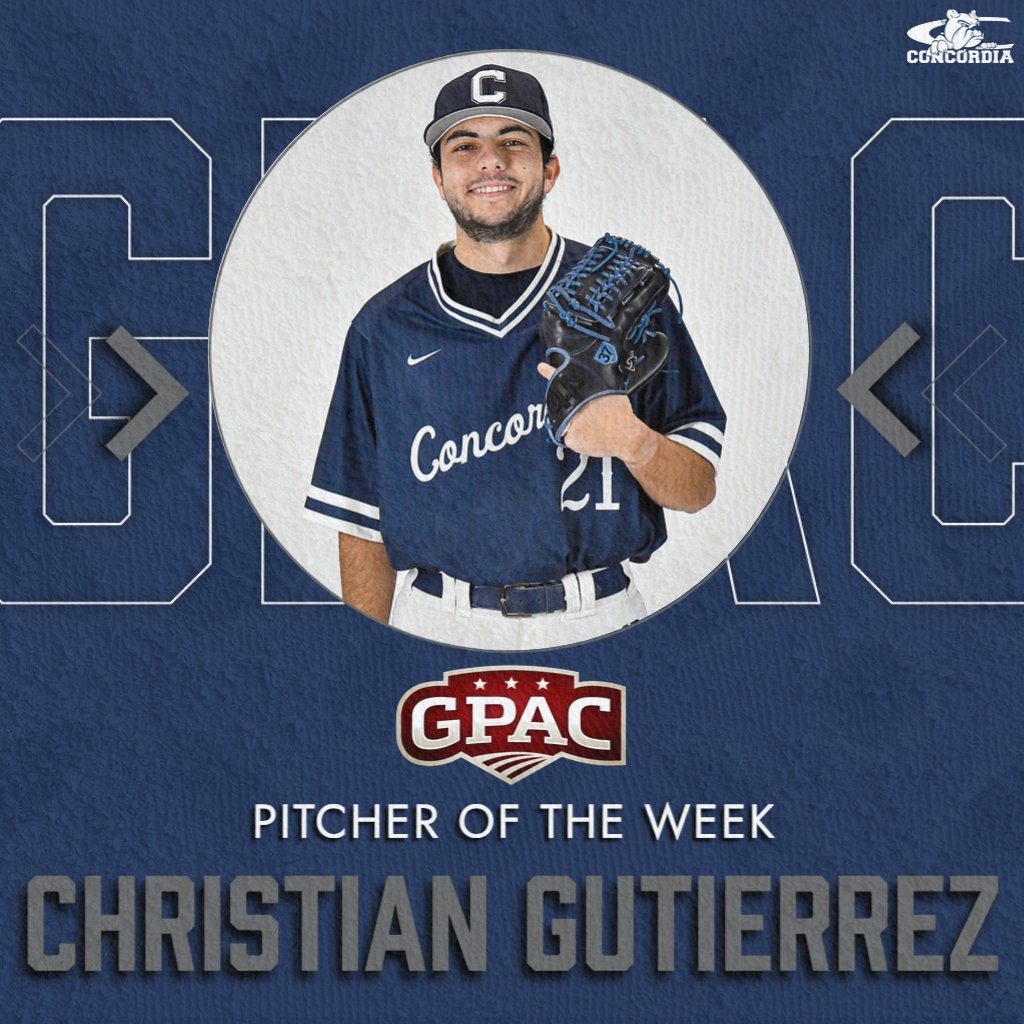 ⚾ Christian Gutierrez

🏅 GPAC Pitcher of the Week

📊 vs. Dordt: 7 IP, 5 H, 0 ER, BB, 8 K; became <a href="/cunebaseball/">Bulldog Baseball</a>'s all-time winningest pitcher.

🔗 cune.edu/athletics/team…