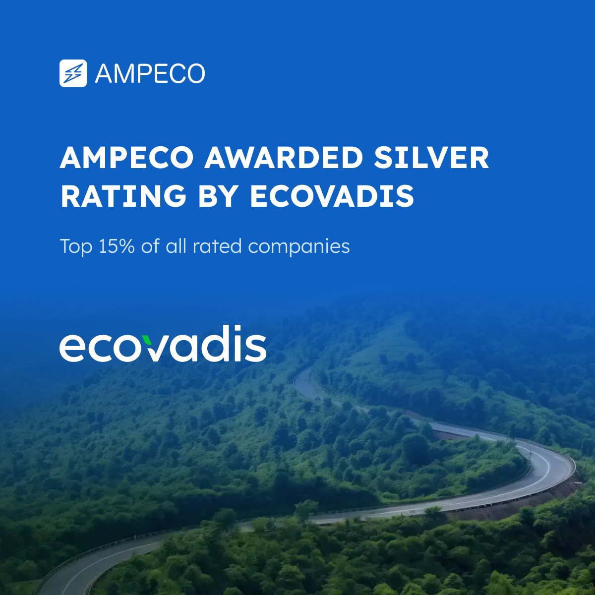 🌎 Earth Day News: AMPECO earns <a href="/ecovadis/">EcoVadis</a> Silver for 2nd year! Our 69/100 score puts us in top 15% globally, outranking 87% of assessed companies. Proud of our sustainability progress across Environment, Ethics, Labor &amp; Human Rights. #EarthDay2025 #EcoVadis