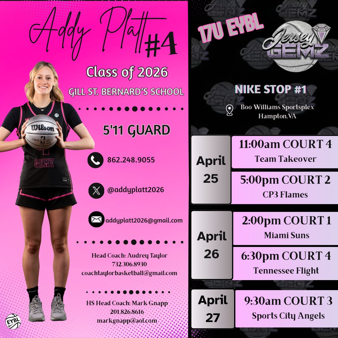 Addy Platt (@addyplatt2026) on Twitter photo Ready to get after it at the first live period with my awesome teammates! Check us out! ⭐️ 💎🏀 <a href="/Jersey_gemz/">Jersey Gemz</a> <a href="/Coach_Taylor33/">Coach Audrey Taylor</a> <a href="/GSB_WBB/">Knights WBB</a> <a href="/emb_nj/">EMB_NJ</a> Ready to get after it at the first live period with my awesome teammates! Check us out! ⭐️ 💎🏀 <a href="/Jersey_gemz/">Jersey Gemz</a> <a href="/Coach_Taylor33/">Coach Audrey Taylor</a> <a href="/GSB_WBB/">Knights WBB</a> <a href="/emb_nj/">EMB_NJ</a>