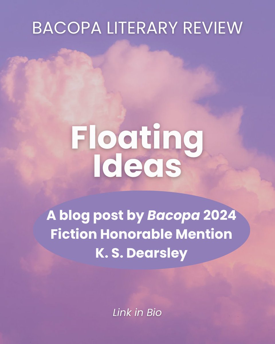 Bacopa Literary Review (@bacopalitreview) on Twitter photo K. S. Dearsley shares insight about the importance of daydreaming in her writing process in this week’s blog post. We hope it inspires you to let your mind wander and to submit those ideas to our annual literary contest, which will be open until 5/5/25!
…iteraryrevieweditorsblog.blogspot.com/2025/04/floati… K. S. Dearsley shares insight about the importance of daydreaming in her writing process in this week’s blog post. We hope it inspires you to let your mind wander and to submit those ideas to our annual literary contest, which will be open until 5/5/25!
…iteraryrevieweditorsblog.blogspot.com/2025/04/floati…