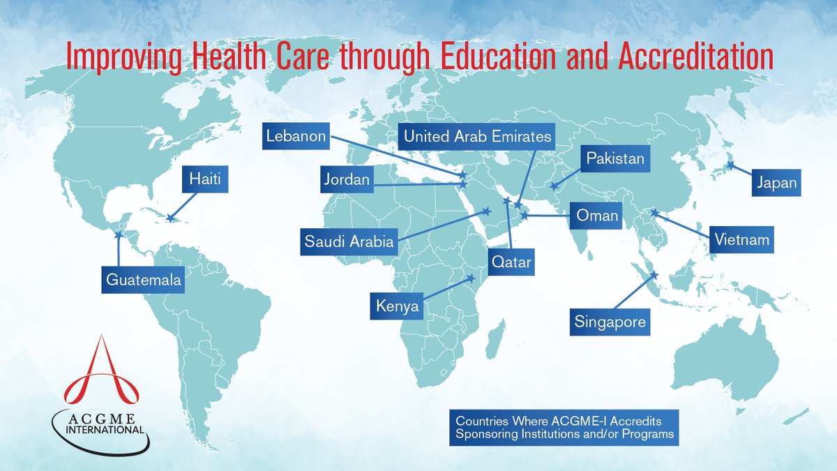 As ACGME International continues to grow, learn about where we currently accredit #GME Sponsoring Institutions and/or Programs. Is your institution hoping to add another star to this map? acgme-i.org/about-us/where…
#PGME #ACGMEI #MedEd #MedX