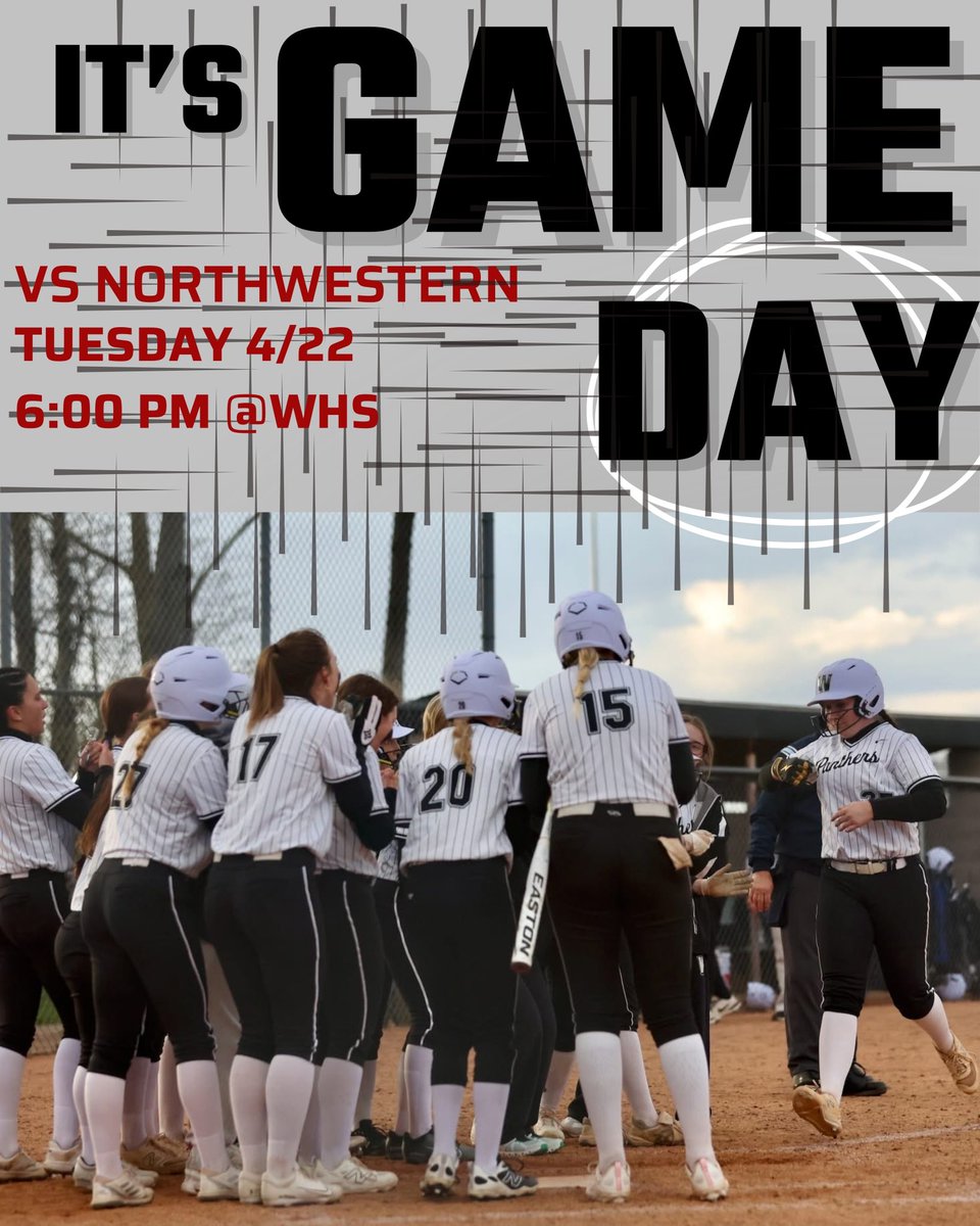 Western HS Softball (@whs_softball_1) on Twitter photo GAME DAY!! We play Northwestern tonight at home!! Let’s gooo! 🥎🐾
<a href="/Panthers_AD/">Western Athletic Department</a> <a href="/WHS_SID/">WHS Sports Information</a> GAME DAY!! We play Northwestern tonight at home!! Let’s gooo! 🥎🐾
<a href="/Panthers_AD/">Western Athletic Department</a> <a href="/WHS_SID/">WHS Sports Information</a>