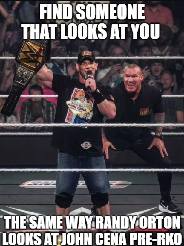 #RelationshipGoals  <a href="/JohnCena/">John Cena</a>  <a href="/RandyOrton/">Randy Orton</a> <a href="/WWE/">WWE</a>  <a href="/WWEUniverse/">WWE Universe</a>  <a href="/ShawnMichaels/">Shawn Michaels</a>  <a href="/HeymanHustle/">Paul Heyman</a>