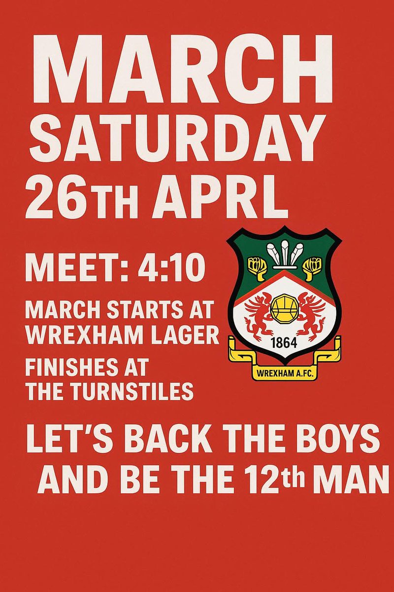 Just spotted this over on Facebook.  

It was a great spectacle last time out and will help get everyone in the mood come 5.30pm.

It'll be from the Wrexham Lager club, not the brewery!