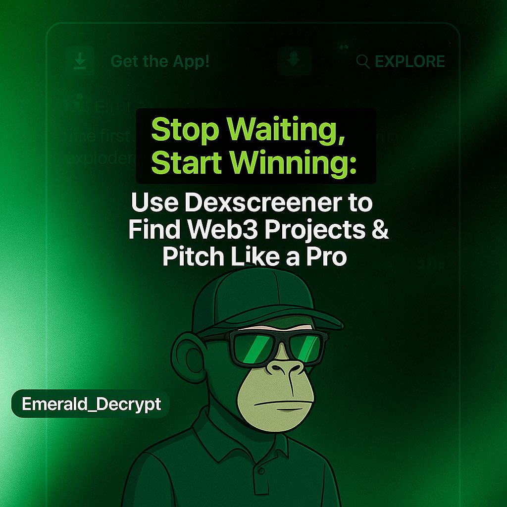 emerald_decrypt's tweet image. Stop Waiting for Web3 Roles.
Start Taking Them

Here’s how to find early-stage tokens on Dexscreener and turn your skills into real opportunities—before anyone else sees them.
(A tactical thread for Mods, CMGRs, Designers, and Web3 Hustlers)
New tokens are launching every day.…