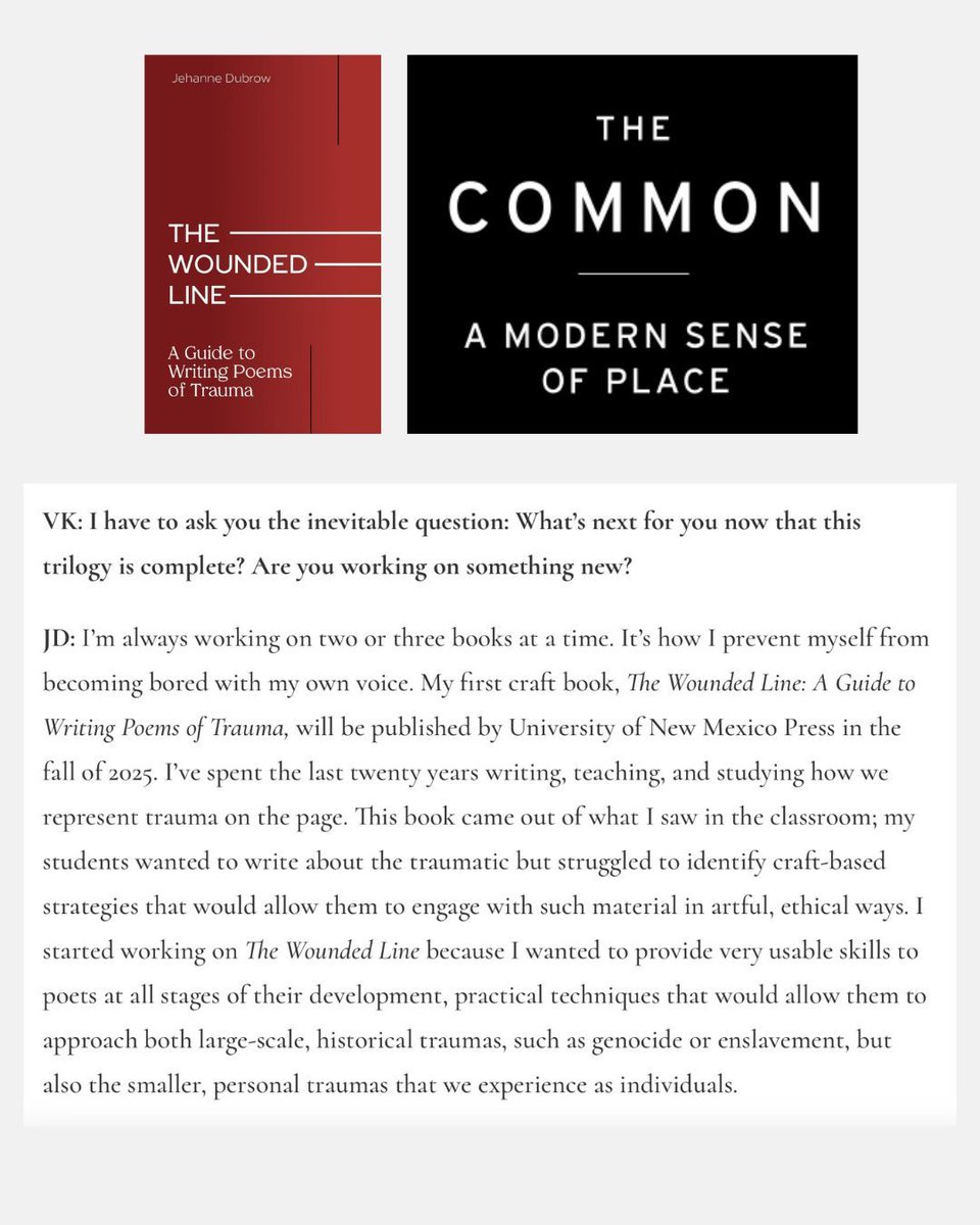 Pine State Publicity (@pinestatepub) on Twitter photo Truly such a vast conversation between Jehanne Dubrow and Victoria Kelly on CIVILIANS in <a href="/commonmag/">The Common</a>
thecommononline.org/on-civilians-v… Truly such a vast conversation between Jehanne Dubrow and Victoria Kelly on CIVILIANS in <a href="/commonmag/">The Common</a>
thecommononline.org/on-civilians-v…