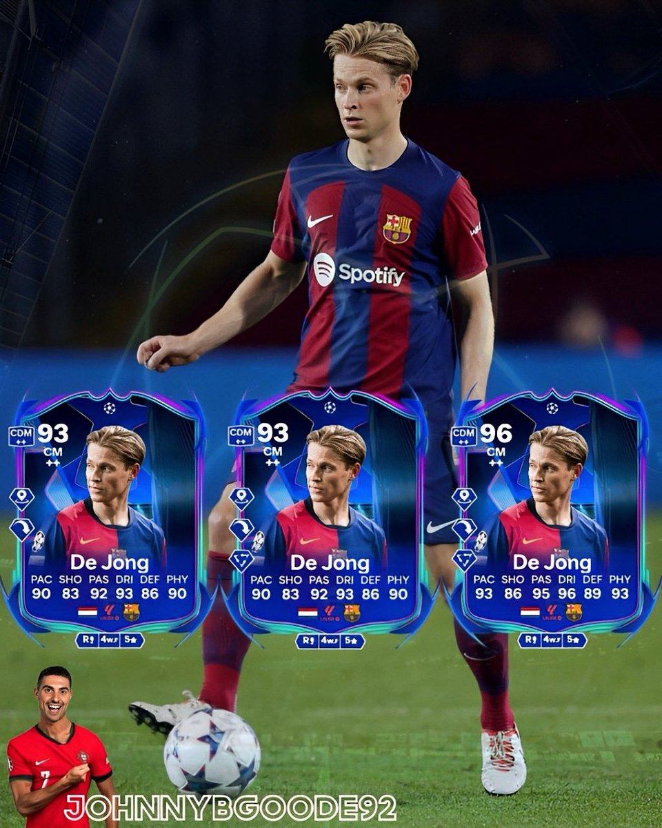 🔵🔴 DE JONG RTTF no EA FC 25! 

⚡ Pode evoluir até 96 se o Barcelona chegar à final e a vencer! 🏆

Achas que o Barça tem o que é preciso?
Diz-nos nos comentários! 👇⚽

#fc25 #ultimateteam #rttf #championsleague #ucl #dejonng #barça #streamer #JohnnyBGoode92 #fyp